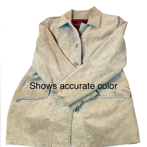 Eddie Bauer Seattle Vintage Suede-Leather Washable Women's Tan  Jacket, size XS - Picture 4 of 16